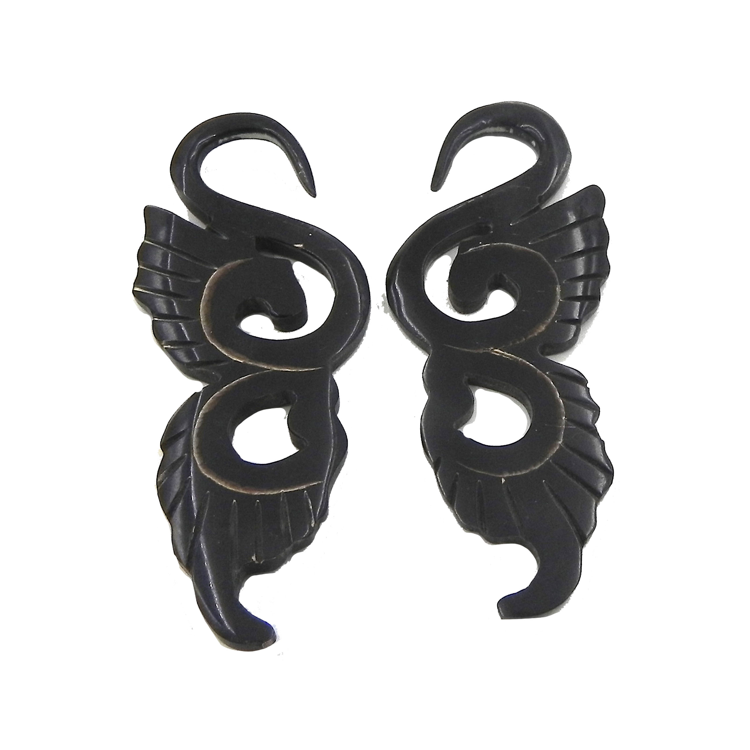 Buffalo Horn Jewelry – Butterfly Gauge Earrings – Jella World Arist