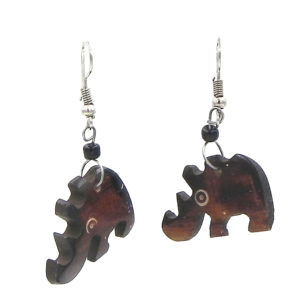 Wood Rhino Earrings Jella Unique Jewelry 315
