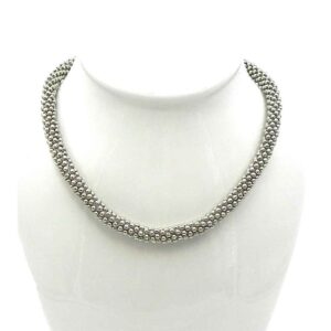 Sleek Silver-tone Sparkle Necklace