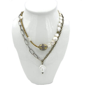 Layered Lux Mixed Media Vintage Double Necklace