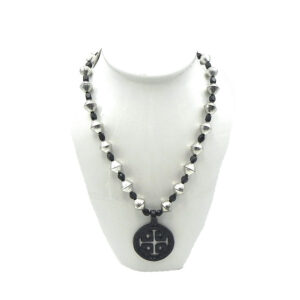Blackened Power Pendant on Chain of Silver