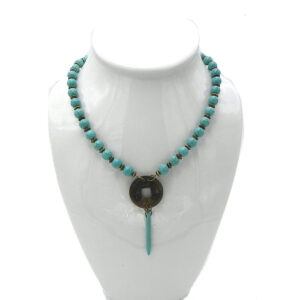 Turquoise and Vintage Coin Pendant