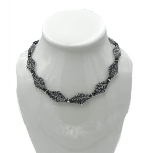 Hand Carved Resin with Silver Accents Chain
