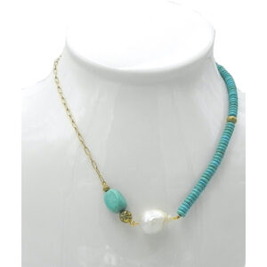 Turquoise and Baroque Pearl Make a Beautiful Combination