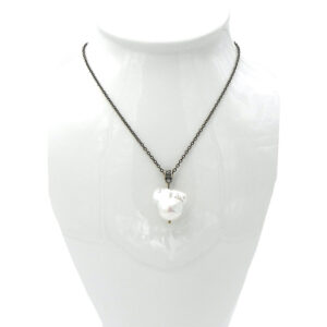 Baroque Pearl Dangles from a Brass Chain