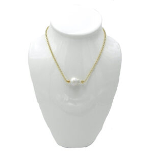 Baroque Pearls Floats on a Gold Tone Chain