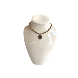 Vintage Brass and Blue Glass Nomadic-Style Necklace