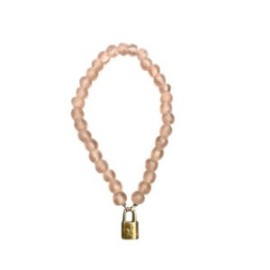 Pink Reclaimed Glass Chain with Brass LuxLock