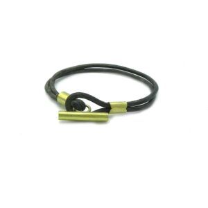 Leather and Brass Toggle Bracelet