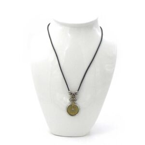 Leather Chain with Chinese Coin and Unique Ornate Detail