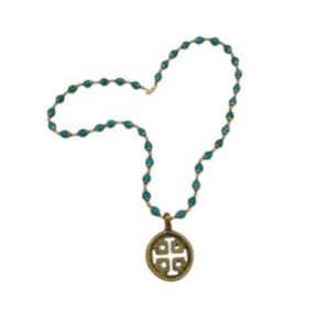 Turquoise Brass Protector Pendant Necklace