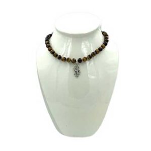Tiger's Eye Silver Hive Necklace