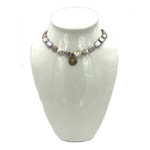 Lavender Halo Pearl Necklace