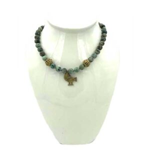 Turquoise and Brass Reflection Necklace
