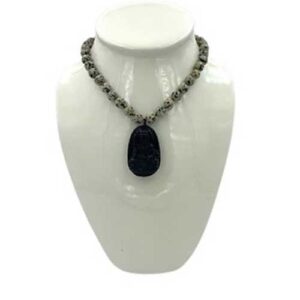 Dalmatian Obsidian Wisdom Necklace
