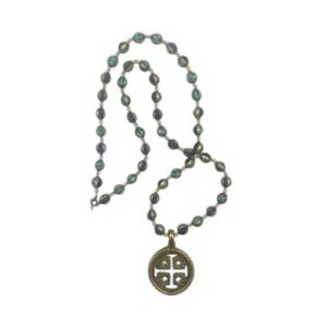Sacred Lapis Turquoise Chain and Brass Power Pendant