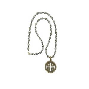Black Onyx  and Brass Power Pendant