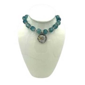 Seafoam Blossom Silver Necklace