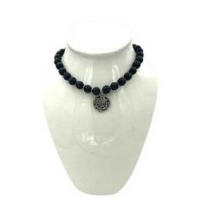 Lava Stone Aztec Medallion Necklace