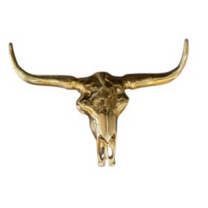 Gilded Longhorn Scull Sculpture