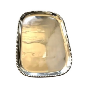 Silver Beaded Serving Tray