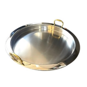 Gilded Handle Aluminum Tray